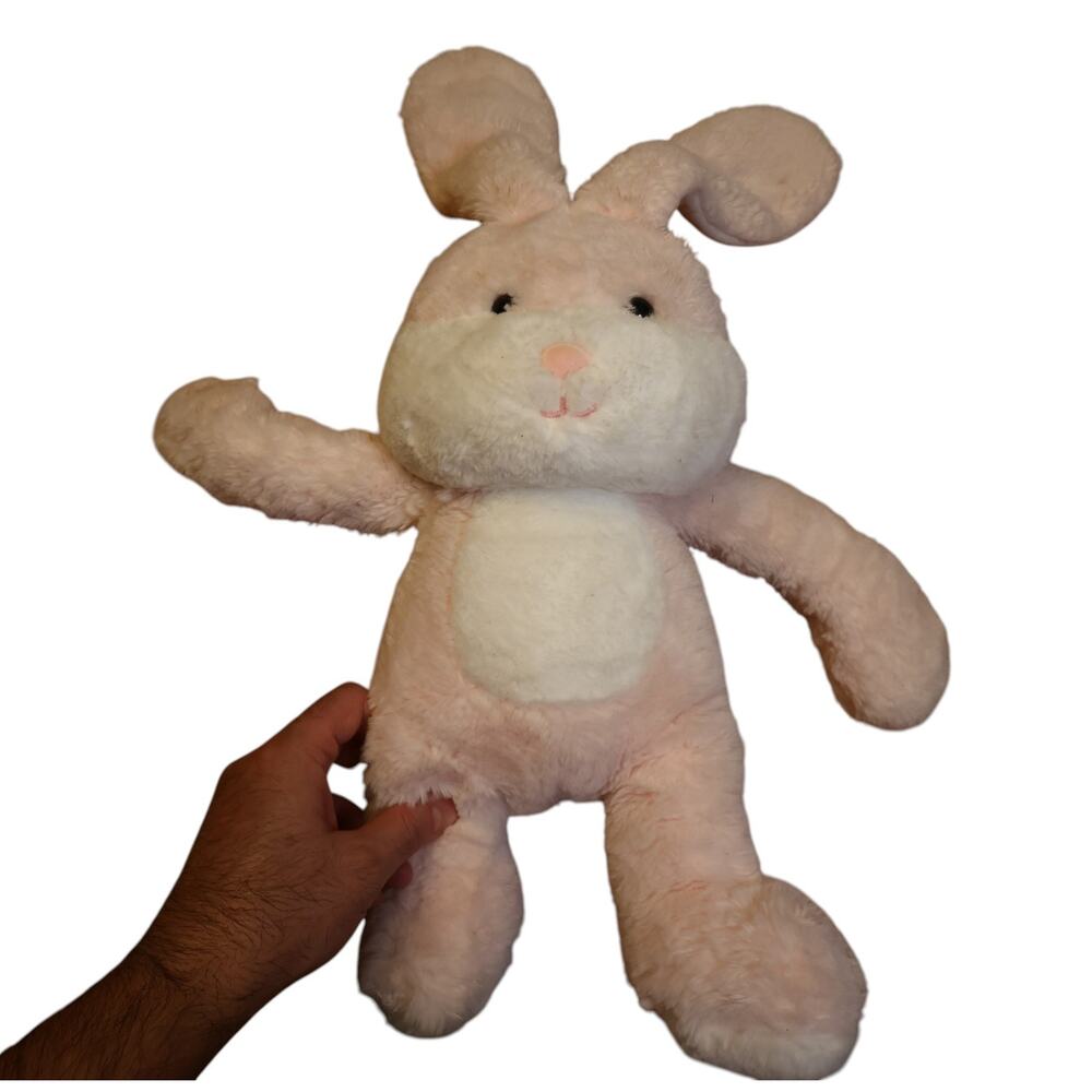 iPlay iLearn Pink Bunny Plush Stuffed Animal Baby Toy 12” Soft Lovey